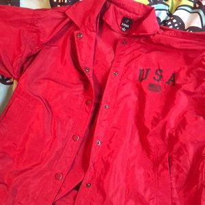 red windbreaker